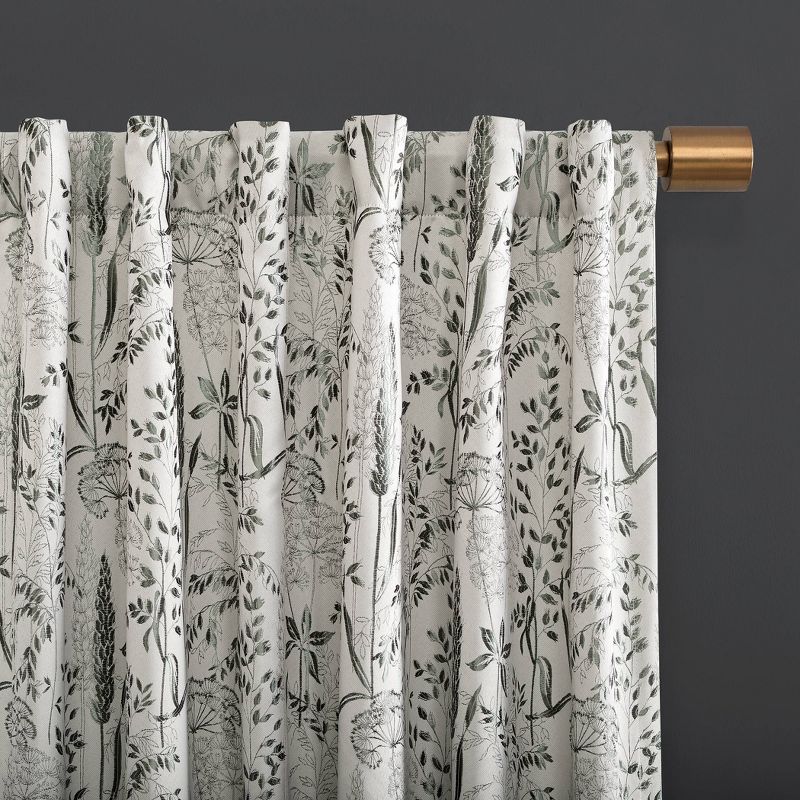 Aubry Shimmering Floral Blackout Back Tab Curtain Panel - Scott Living, 4 of 12