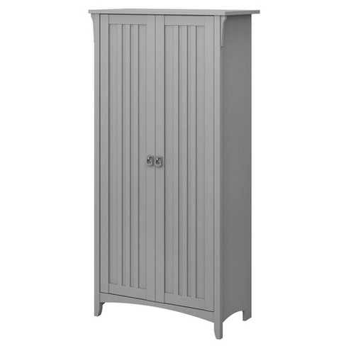 Bush Furniture Fairview Small Storage Cabinet with Doors and Shelves Shiplap Gray/Pure White