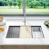 Whizmax Brushed Nickel Undermount Kitchen Bar Sink with Single-tier Track,Stainless Steel 16 Guage Bowl Kitchen Sinks Full Accessories - 2 of 4