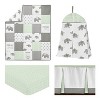 Sweet Jojo Designs Boy Girl Gender Neutral Unisex Baby Crib Bedding Set - Elephant Collection Green, Grey and White 4pc - 2 of 4