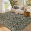 Washable Vintage Living Room Rugs, Distressed Floral Print Non Slip Bedroom Rugs, Low Pile Stain Resistant Accent Large Carpet for Home Office - 3 of 4