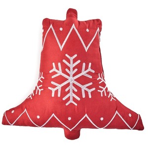 The Lakeside Collection Snowflake Bell Shaped Accent Pillow - 1 of 2
