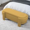 OUTSUPPLY Upholstered Storage Bench for Living Room, Bedroom, Entryway, Modern Footrest Ottoman with Hidden Compartment - 3 of 4