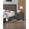 Vynxaria Bedroom Furniture Traditional Look Unique Wooden Nightstand Drawers Bed Side Table Gray - 2 of 4