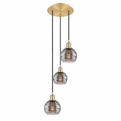 Rochester - 3 Light Cord Hung Multi Pendant In Industrial Style-24.38 Inches Tall and 12.38 Inches Wide