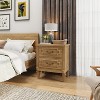 Vintage 2-Drawer Nightstand – Rustic Wood Finish End Table for Bedroom or Living Room - 3 of 4