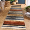 Modern Runner Rug 2x6 Washable Striped Accent Carpet with Non-Slip Backing, Stain-Resistant Low Pile Hallway Rug, Foldable Contemporary Floor Cover - 3 of 4
