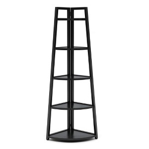 Lirago 5-Tier Corner Ladder Shelf-Compact Storage for Living Room Office or Balcony Black - 1 of 4