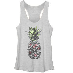 Women's Lost Gods Heart Pineapple Racerback Tank Top - 1 of 3