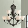 Possini Euro Design Milbury Dark Bronze Chandelier 30" Wide Industrial Tiered White Glass Shade 9-Light Fixture for Dining Room House Kitchen Island - 2 of 4