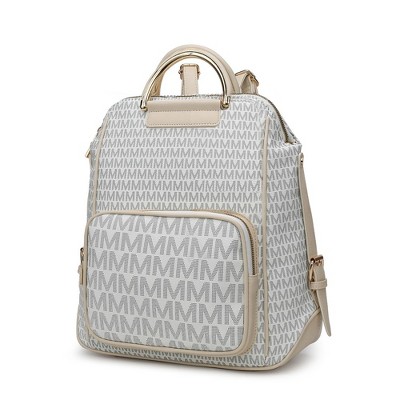 MKF Collection June Vegan Leather Travel Backpack M Logo Printed by Mia K