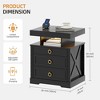 Fredees LED Nightstand with Charging Station, Intelligent End Table with 3-Color Motion Sensor Lights, Storage Drawers for Bedroom or Study Room - 2 of 4