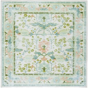 Martha Stewart Floral - MSRW181 - Indoor Power Loomed Machine Washable Skid-Resistant Rugs - 1 of 4