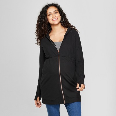 zip up maternity hoodie