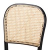 Baxton Studio 2pc Cambree Woven Rattan and Wood Cane Dining Chair Set Brown/Black: Mid-Century, Beech Frame, Polyester Upholstery - 4 of 4