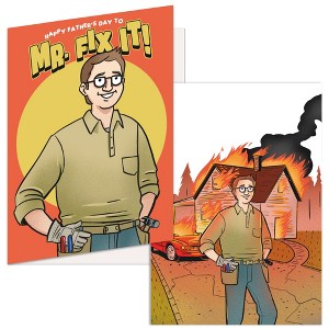 Funny Father's Day Cards Hilarious Assorted Cards for Dad With Envelopes - Crazy Dog Card - 1 of 4