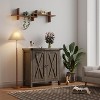 Farmhouse Sideboard Buffet Cabinet with Adjustable Shelf & Barn Doors, Small Kitchen Storage Cabinet - 2 of 4
