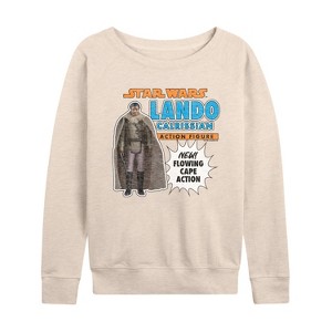 Women's - Star Wars - Lando Action Figure Lightweight French Terry Wide Neck Long Sleeve Shirt - 1 of 4