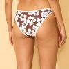 Women's Contrast Binding Low-Rise High Leg Cheeky Bikini Bottom - Wild Fable™ Brown/White Floral Print - 2 of 4