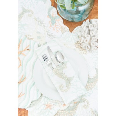 Mystic Echoes Cotton Quilted Reversible Mermaid Placemat Set of 6