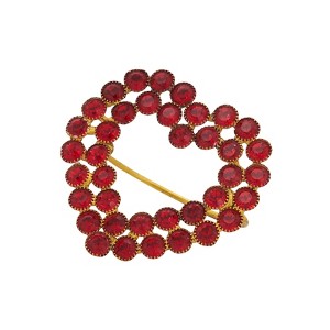 Saro Lifestyle Saro Lifestyle Napkin Rings With Beaded Heart Design (Set of 4), Red, - 1 of 4