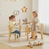 Qaba Kids Table and Chairs Set, 5 Piece Wooden Toddler Table and 4 Chairs Set for Kids Arts, Crafts, Drawing, Read, for Playroom, Nursery, Green - 3 of 4