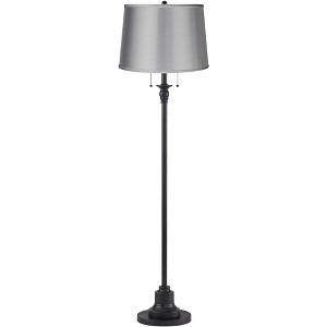 360 Lighting Dyna 58" High Black and Satin Gray Shade 2-Light Floor Lamp - 1 of 4