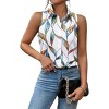 Zeagoo Button Down Shirt for Women Flower Tank Tops Summer Linen Shirts Sleeveless Collared Shirts - 4 of 4