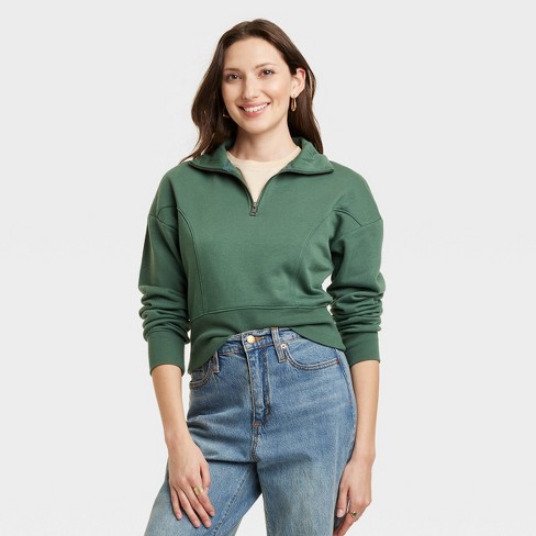 Quarter zip cropped outlet sweater