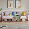GustoWave Twin Size Daybed Frame, Heavy Duty Metal Slats Mattress Foundation Platform Sofa Bed with Trundle for Bedroom Living Room - 3 of 4
