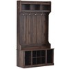 NicBex 39.4"L Coat Rack with Bench, 11 Open Storage Compartments, 6 Hooks, 3 in 1 Design Hall Tree, for Aisle, Living Room - 2 of 4