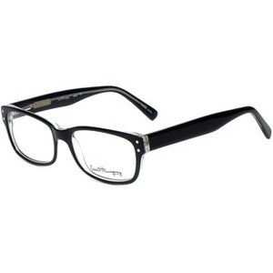 Ernest Hemingway H4601 50mm Unisex Acetate Rectangular Designer Eyeglasses OR Blue Light Filter OR Reading Glasses in Black Crystal - 1 of 2