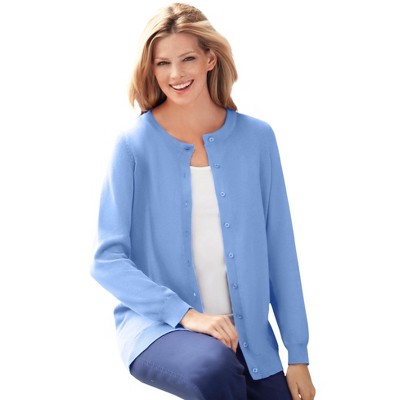 Woman Within Plus Size Perfect Long-Sleeve Cardigan
