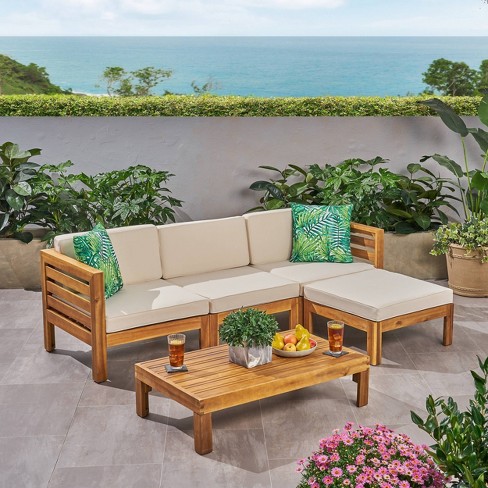 Wood patio furniture set sale