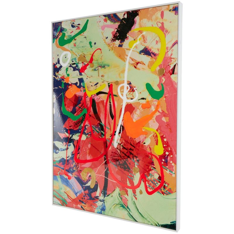 40"x28" Canvas Abstract Paint Splatter Wall Art with White Frame - CosmoLiving by Cosmopolitan, 5 of 8