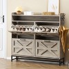 TIRAMISUBEST Grey Shoe Cabinet with Large Storage Capacity - Entryway, Hallway & Closet Organizer for Shoes, Hats & Accessories - 2 of 4