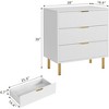 3 Drawer Dresser for Bedroom with Handle, Wood Double Chest of Drawers and Storage Organizer - 4 of 4