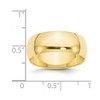Black Bow Jewelry 7mm to 12mm 10K Yellow Gold Half Round Standard Fit Band - 3 of 4