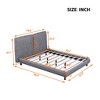 Queen Size Upholstered Wooden Platform Bed Frame with Two Large Headrests 4Q -ModernLuxe - 3 of 4