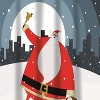 Carnation Home Fashions "Santa in the City" Fabric Shower Curtain - Multi 70x72" - 3 of 3