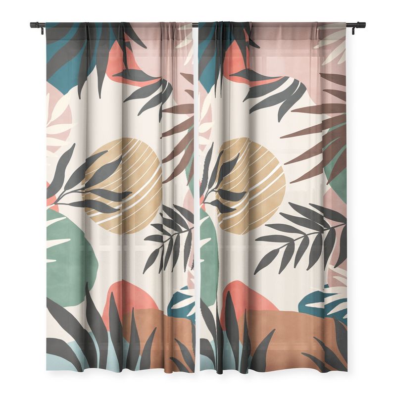 Marta Barragan Camarasa Modern tropical sunrise G Single Panel Sheer Window Curtain - Deny Designs, 3 of 7