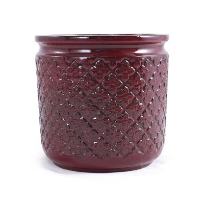 SpassWay 15" Dia Outdoor Indoor Ceramic Planter Pot Decorative Planter with Drainage Hole Patio Flower Pot
