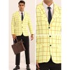 Lars Amadeus Men's Notch Lapel Prom Formal Plaid Pattern Blazers - 4 of 4