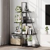 Bookcase, 4-Tier Ladder Bookshelf, A-Shaped Ladder Shelf Display, Ladder Shelf Storage Organizer for Living Room, Home Office - 4 of 4