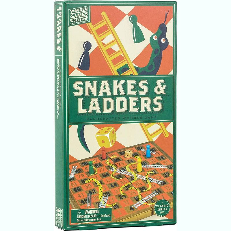 Professor Puzzle USA, Inc. Snakes and Ladders | Classic Wooden Family Board Game, 2 of 5