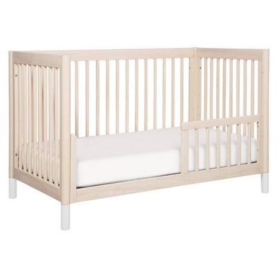 Washed Natural and White Pine 4-in-1 Convertible Toddler Crib