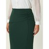 Hobemty Women's Office Ruched Slit High Waist Knee Length Pencil Skirts - 4 of 4