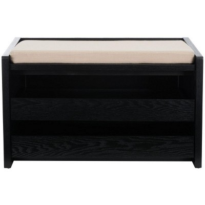 Percy Storage Bench Black beige Safavieh Target