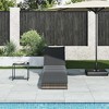 vidaXL Folding Sun Lounger Grey PE rattan, powder-coated steel Standard - 3 of 4