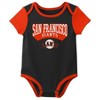 MLB San Francisco Giants Infant Boys' 3pk White Bodysuit - 4 of 4